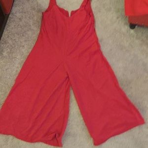 Cute Red romper, velvet overall